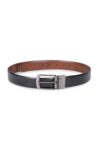 Louis Philippe Men 100% Italian Leather Shiny Nickel Buckle Formal Reversible Belt