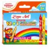 Love-Art 12+1 X-TRA Long Wax Crayons for Kids | Extra Long, Ultra Smooth & Vibrant Colour Crayons | Non-Flaky, Washable Wax Colours for Drawing, Colouring, Art & School