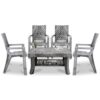 MAHARAJA Luxury Plastic Armchair & Table Set | Heavy-Duty & Sleek Design for Every Space (Silver, 4 Chair+1 Table)