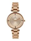 Daniel Klein Metal Analog Dial Women Watch- Dk11467-3,Dial-Rose Gold, Band-Gold