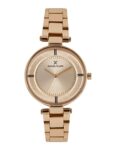 Daniel Klein Metal Analog Dial Women Watch- Dk11467-3,Dial-Rose Gold, Band-Gold