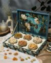 Riwaz Luxury Flower Dry Fruit Gift Box for Diwali, Corporate, Wedding & Festive Gifting | Elegant Hamper with Almonds, Cashews, Raisins, Khumani, Pistachios & Walnuts. 650 grams