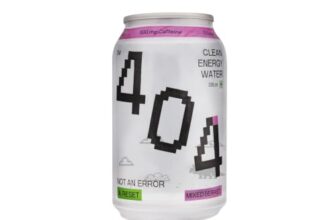 404 Clean Energy Water – Any Flavour | Mixed Berries, Tropical Mint or Lychee | Natural Caffeine & L-Theanine | Pack of 1 × 355 ml