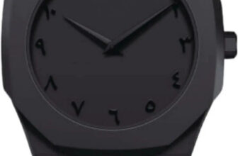 SABR Modern Arabic Numeral Watch with Polycarbonate Band, Octagonal Case, for Men Black Minimalist Watch with Arabic Numerals Modern Wrist Watch Analog Watch  – For Men & Women
