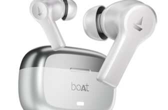 boAt Nirvana Lucid w/ 32 dB ANC, Multi-Point Connectivity, in-Ear Detection, 60HRS Playback, Hearables App, 4 Mics ENx, IPX5 Truly Wireless in Ear Earbuds, TWS Ear Buds(Zinc White)