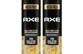Axe Gold Temptation Long Lasting Deodorant Bodyspray For Men, 215ml, Pack of 2