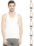 VIP BONUS CLASSIC Men’s 100% Cotton Sleeveless White Vest, 90 Size, Pack of 6