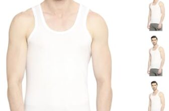 VIP BONUS CLASSIC Men’s 100% Cotton Sleeveless White Vest, 90 Size, Pack of 6