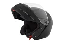 Studds Ninja ELITE Flip Up Full Face Helmet with Plain Center Strip (Black, L)