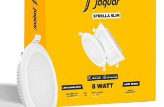 Jaquar Strella Slim 8W Round Recess Down Light – Cool White, Energy Efficient LED Ceiling Light for Home and Office (Pack of 1)