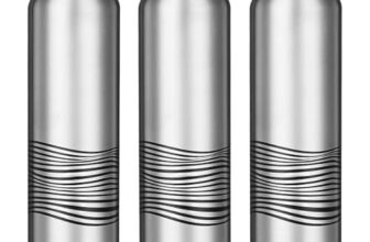 Amazon Brand – Solimo Stainless Steel Bottles (Set of 3) | 970ml Each | 100% Food-Grade | BPA-Free Cap | | Leak & Spill Proof | Ergonomic Grip | For Home & Office Use (Stainless Steel Finish)