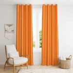 Kiara Creations Premium Long Crush Solid Semi-Sheer Curtains for Window- 5 Feet (Pack of 1) Orange