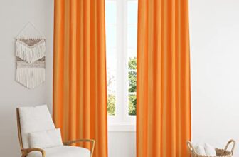 Kiara Creations Premium Long Crush Solid Semi-Sheer Curtains for Window- 5 Feet (Pack of 1) Orange