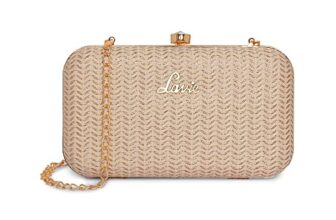 Lavie Women’s Sparkle Framed Clutch Gold Metallic Ladies Purse Handbag
