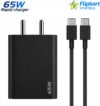 Flipkart SmartBuy 65 W PD 3 A Wall Charger for Mobile with Detachable Cable(Black)