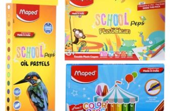 Maped Colouring Kit Set of 3|15 Erasable Plastic Crayons + 12Jumbo Wax Crayons + 15 Oil Pastels|Mega Coloring Combo|Gift pack for Kids-Ideal birthday, return gift, or festive gift option