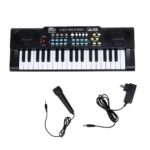 Intern INT-KB-3701 37 Keys Mini Keyboard Piano for Kids & Beginners with Microphone, 5V DC Power Adapter, 22 Demo Songs, 8 Rhythms, 8 Tones, Portable Electronic Musical Keyboard, Black