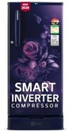 LG 185 L, 4 Star, Smart Inverter, Direct Cool Single Door Refrigerator (GLD1945ZOBE, Blue Euphoria, Base stand with Drawer)