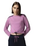 FYLTR Women’s Round Neck Drop Shoulder Sweatshirt – Full Sleeve | Elasticated Waist & Cuff | Boxy Fit | Stripe Detailing