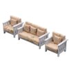 BRISHI Outdoor 4 Seater Sofa Set | Balcony Sofa | Patio Furniture Sets | Conversation Sets | Braid & Rope Garden Sofa Set (Dark Black)