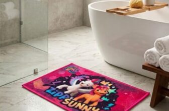 Athom Living My Little Pony Zipp Sunney Multicolour Kids Bathmat with Latex Backing, ANI-Skid, Premium Nylon Material