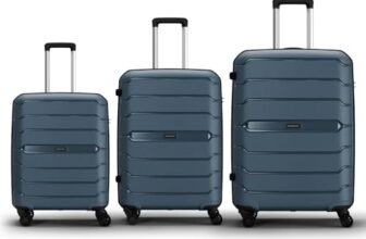 Aristocrat Liberty Set of 3 (Cabin+Medium+Large) Trolley Bags, Spanish Blue