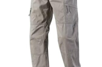 THE FEBZA Men’s Cargo Pants | Casual Cotton Cargo Trousers for Men | Regular Fit Multi Pocket Outdoor Travel Pants | Stylish Comfortable Casual Bottom Wear for Men(1690_Gry_32) Grey