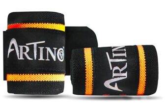 ARTINO Weight Lifting Wrist Support, with Thumb Loop Strap for Gym Workout, Push-ups, Pull-ups, Strength Training Exercise, Accessories, Made of Velcro and Elastic Band for Men & Women (Orange)