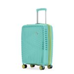 LAttitude By Provogue Core Cabin Suitcase 55 cm 20 inch Polypropylene Hard Trolley Bag, 8 Spinner Wheels, Recessed Number Lock, Lightweight Carry-On Luggage for Men & Women Aegean Blue/Meadow Yellow