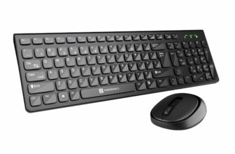 Portronics Key7 Combo Wireless Keyboard & Mouse Set with 2.4 GHz USB Receiver, 10m Working Range, 12 Shortcut Keys, Adjustable DPI, 10 Million Key Life & Click Life for PC, Laptop, Mac (Black)