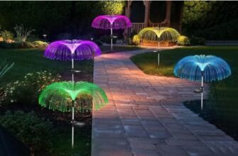 Solar Fiber Optic Garden Stake Lights, Color Changing, 2 Pack