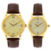 Titan Bandhan Quartz Analog With Day & Date Champagne Dial Brown Leather Strap Couple Watch – NT15802490YL05
