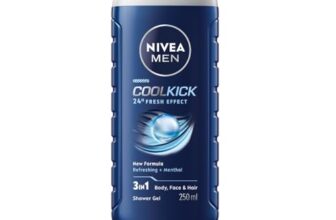 NIVEA MEN Cool Kick 250ml Body Wash| Shower Gel for Face, Body & Hair| Refreshing Icy MENthol|24 H Freshness |For All Skin & Hair Types