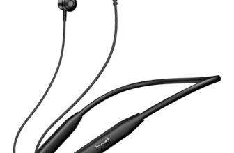 boAt Rockerz 113, 40 Hours Battery, Dual Pair, Fast Charge, ENx Technology, App Support, Magnetic Buds, Bluetooth Neckband, Wireless in Ear Earphones with Mic (Active Black)