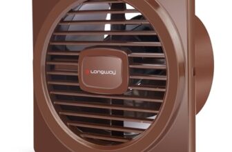 LONGWAY Gusto 6 Inch 150 mm Energy Efficient Exhaust Fan | High Speed Powerful Motor | Noiseless Operation & Easy to Clean | Suitable for Bathroom, Kitchen, Office | 2 Years Warranty (Brown)