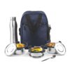 SignoraWare All Steel Fusion Jumbo Stainless Steel Lunch Box | Airtight & Leakproof | Ideal for Office, School, Travel & Outdoor Use (500mlx2 + 350ml + 1 LTR | Set of 4 | Black)