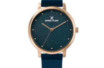 Daniel Klein Analog Blue Textured Round Dial Rose Gold Case Blue Mesh Strap Water-Resistant Wrist Watch for Women Girls, Ladies DK11637-7