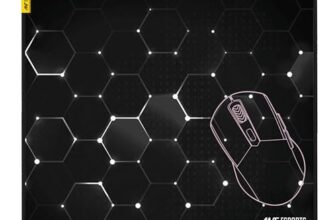 Ant Esports Hexa Mouse Pad 260X210X3mm Anti-fray Stitching, Waterproof Surface & Non-Slip Rubber Base Stitched Edges Gaming Mouse Mat for Laptop, Compatible with Laser and Optical Mice – Black Hexagon