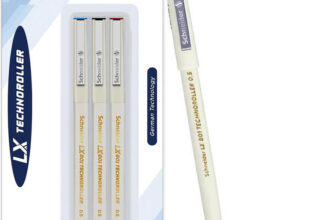 LUXOR Schneider LX Technoroller-801| 0.5 mm tip| German Technology| 100% Liquid Ink Roller Ball Pen(Pack of 3, Ink Color – Blue+Black+Red)
