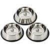 Pets Empire Dog & Cat Bowls Stainless Steel, Pack of 3, Anti-Skid Feeding Bowls for Food & Water, Heavy Duty Metal Pet Bowl, Rust Proof, Dishwasher Safe for Puppies, Cats & Dogs (3, 200, Milliliters)