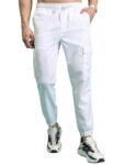 Highlander Men Mid-Rise Cargo Jogger Style Trousers White