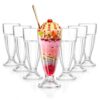 CELLO Falooda Glass Set of 6 Pcs 300ml, Transparent | Freezer & Fridge Safe, Leadfree Dishwasher Safe Toughened Crystal Clear Glasses Set for Drinking Juice Milkshake Cocktail Mocktail Coldrinks Soda
