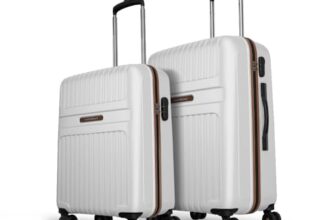 Aristocrat Atlas Set of 2 (Cabin+Medium) Hard Case Trolley Bags, White