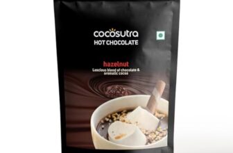 COCOSUTRA Hazelnut Hot Chocolate Mix | Enjoy hot or cold | 500 g | 100% Natural & Vegan Drinking Chocolate | Serves 20 Cups