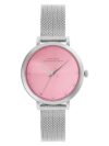 French Connection | Analog Pink Dial | Silver Stainless Steel | Watch for Women – FCN049A
