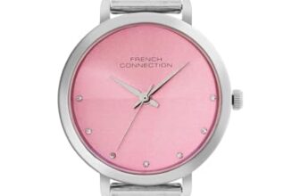 French Connection | Analog Pink Dial | Silver Stainless Steel | Watch for Women – FCN049A