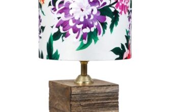 tu casa Wooden Table Lamp | Carnation Shade | Bedroom Decor ! Living Room