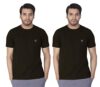 Lux Nitro Pack of 2 Men’s Round Neck Solid Tshirt Black