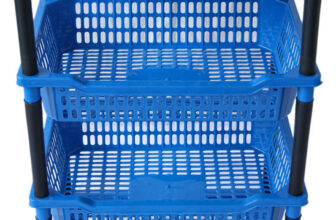 VM BOND Kitchen Rack 4 Layer Multipurpose Shelf Stand Basket Rack Plastic Fruit & Vegetable Basket(Blue)