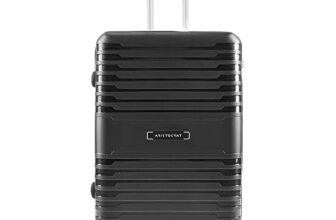 Aristocrat Harbour Cabin Trolley Bag 66 cm | Medium | Polypropylene Hardshell Sided Luggage | Smooth 8-Wheel Suitcase | Combination Lock with Sturdy Zipper | 3-Year Warranty – Unisex (Black)